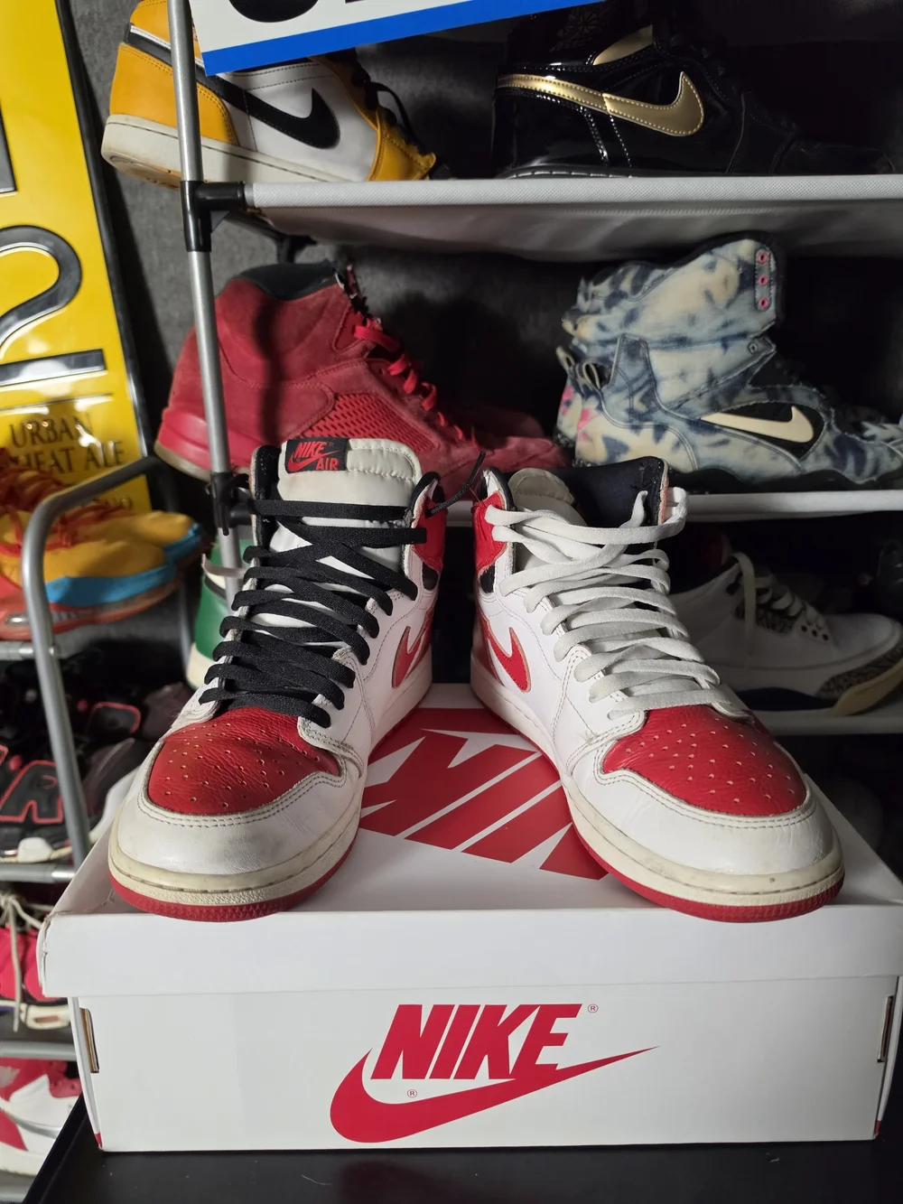🔥 Nike Jordan 1 Heritage OG Red White Black High-Top Basketball Sneakers 10.5